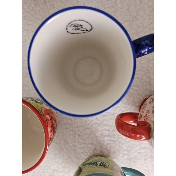Set of 4 Pioneer Woman Large Country Garden Coffee Mugs /Cups - Picture 5 of 13